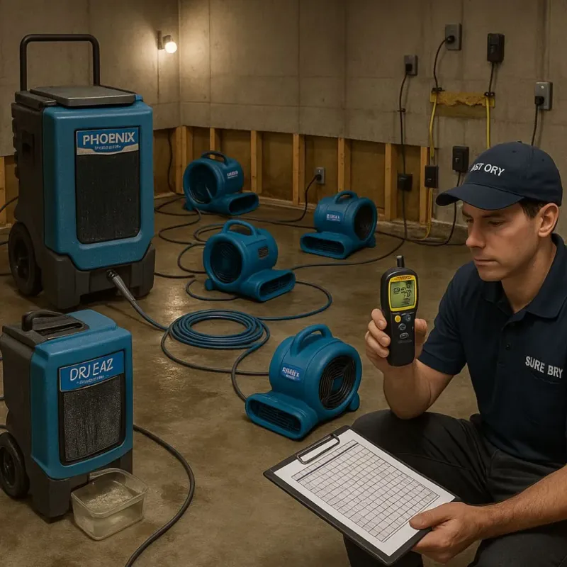 Structural Drying and Dehumidification process in Daniel, UT